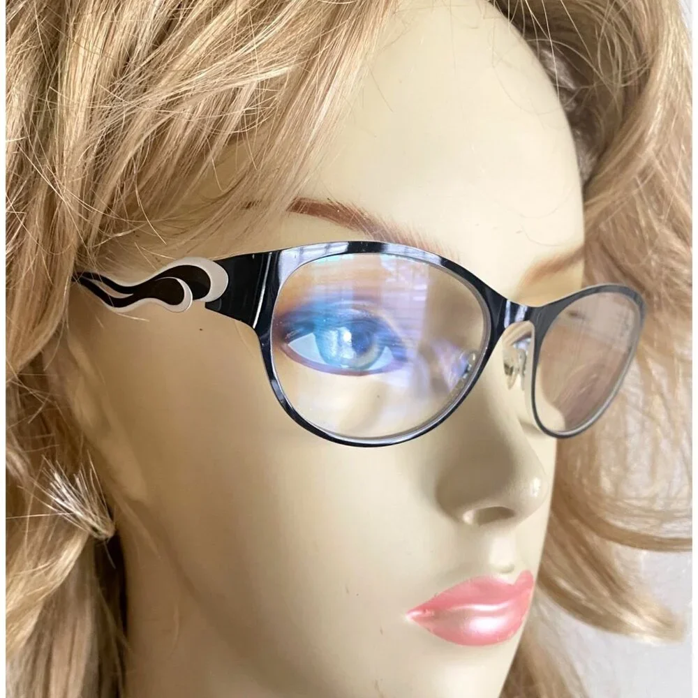 Bovelo par variation glasses prescription frames wavy black/white 086 eyeglasses